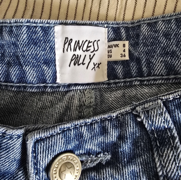 Princess Polly CABARITA Lounge Denim Flared Jeans Medium Wash size 4 NWT - Picture 4 of 9